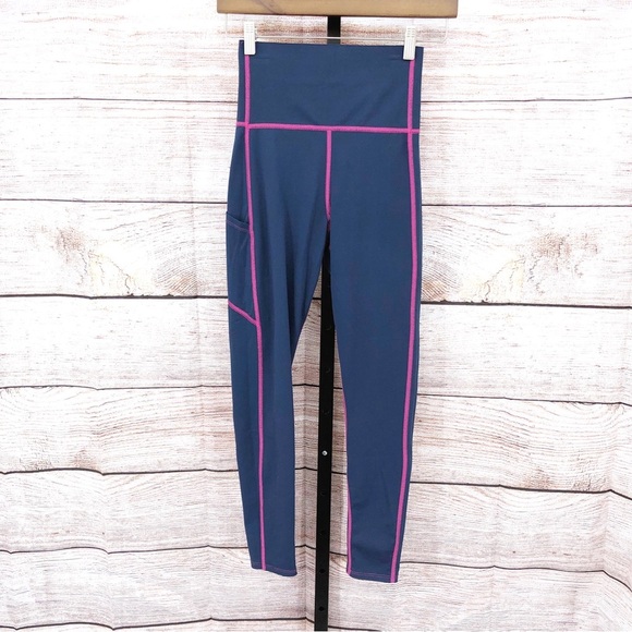 Miraclesuit Blue and Pink Tummy-Control Performance 7/8 Leggings Size S - Picture 1 of 7